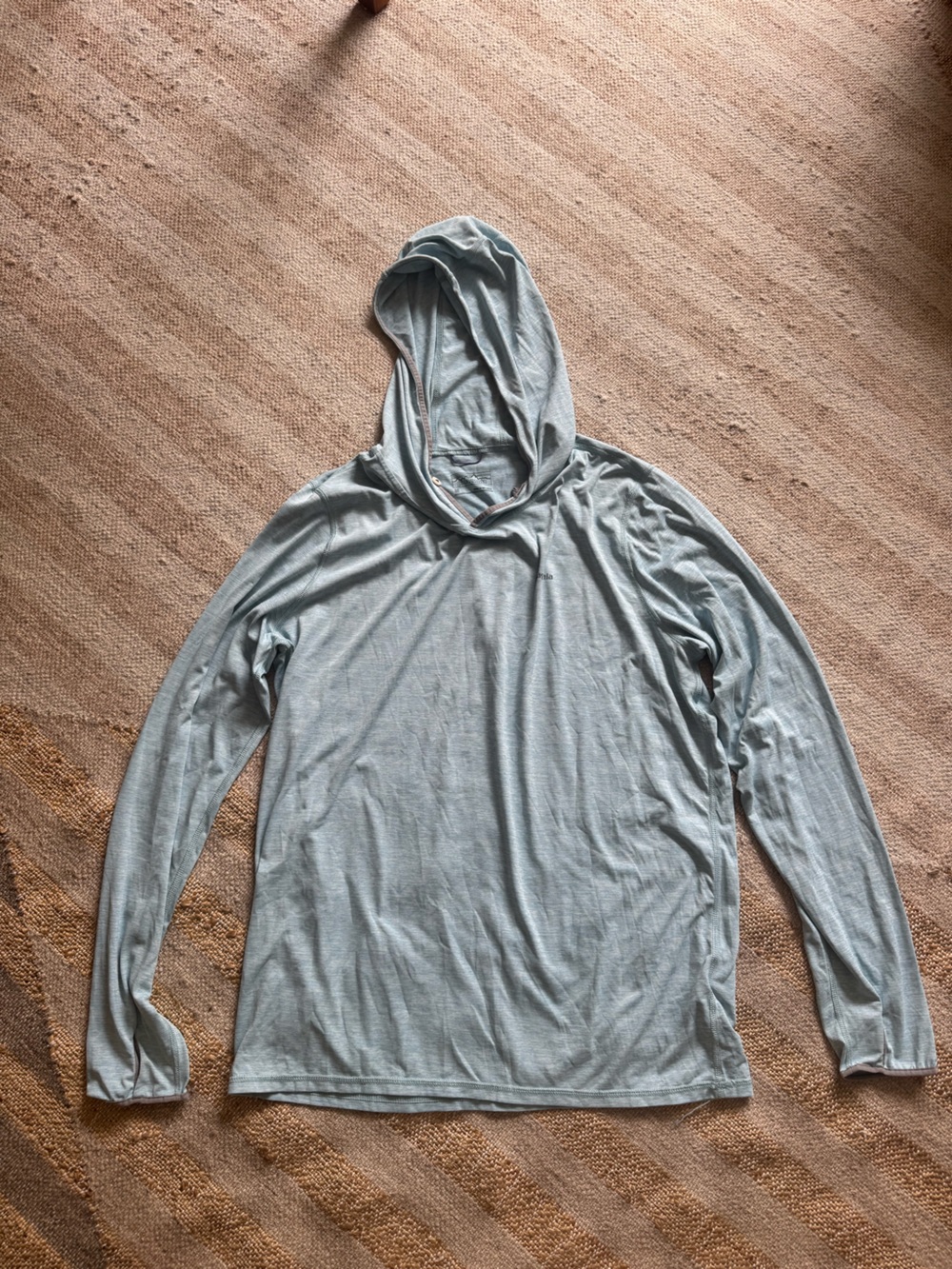 Patagonia Light Blue Long-Sleeve Hooded Men's Tee